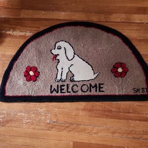 Hooked Rug With Adorable Doggy